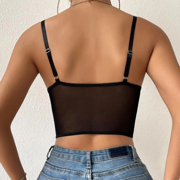 Floral Lace Corset Bustier Crop Cami Top - Picture 8 of 8